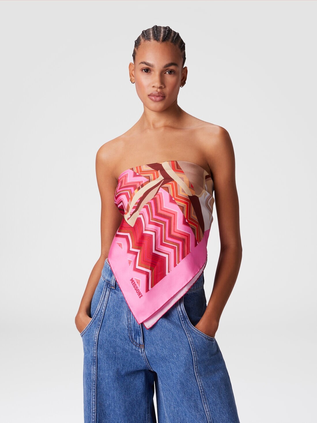 Silk scarf with print - 4