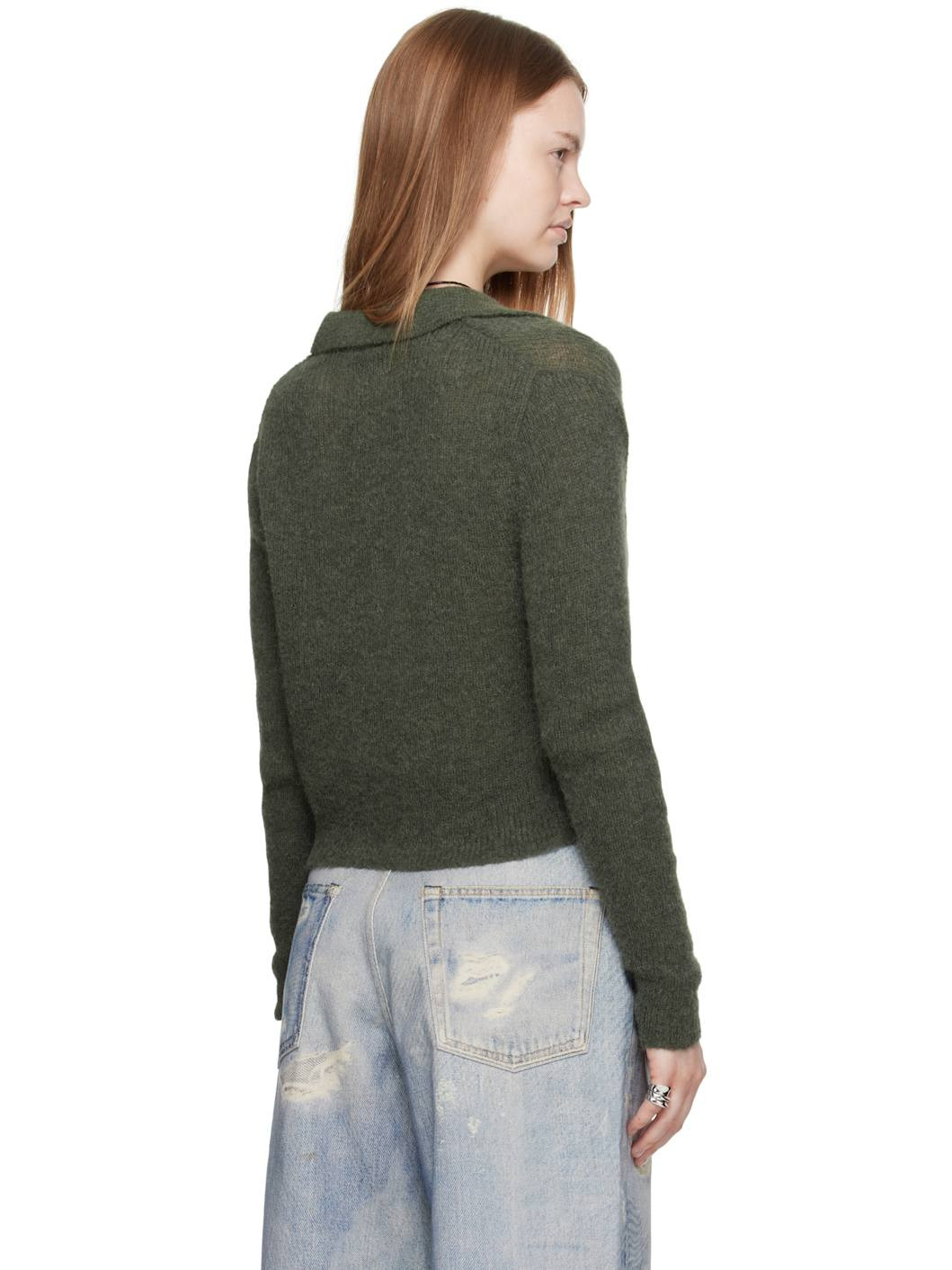 Green Mazzy Polo Cardigan - 3