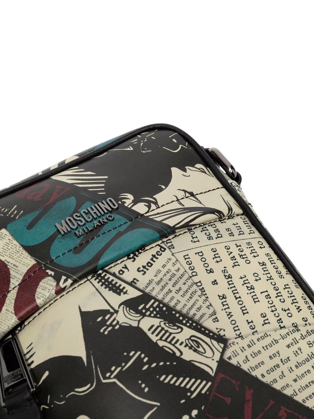 newspaper-print messenger bag - 4