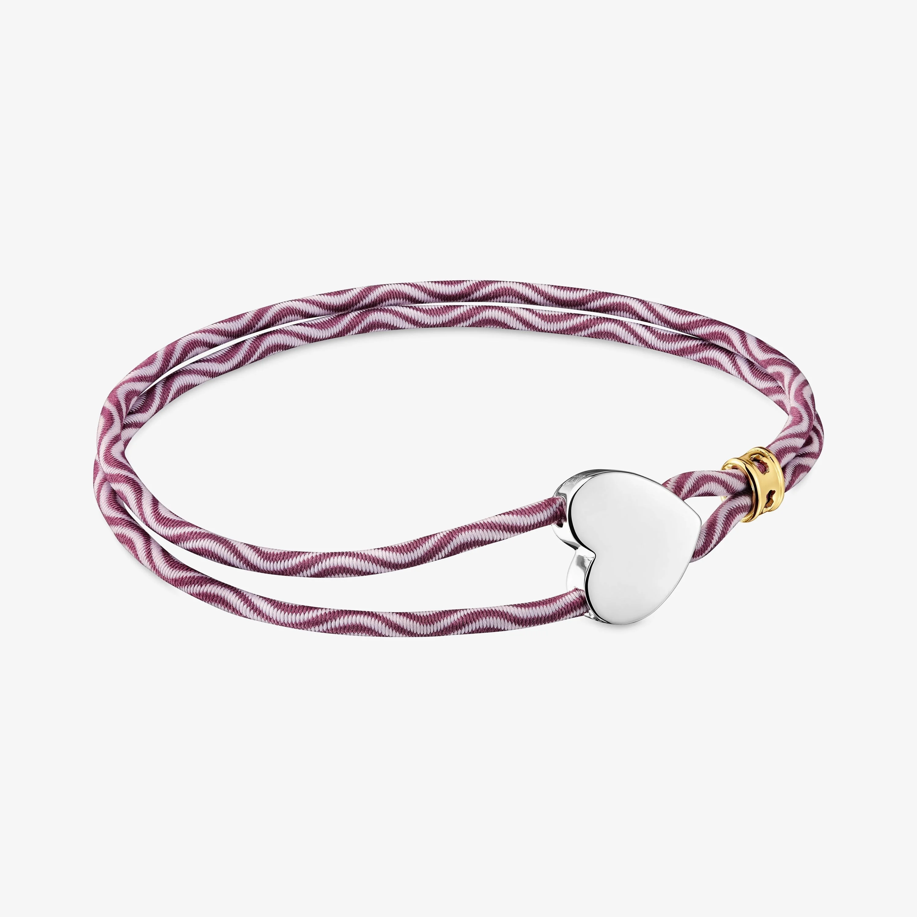 Burgundy elastic Bracelet with silver heart Sweet Dolls - 1