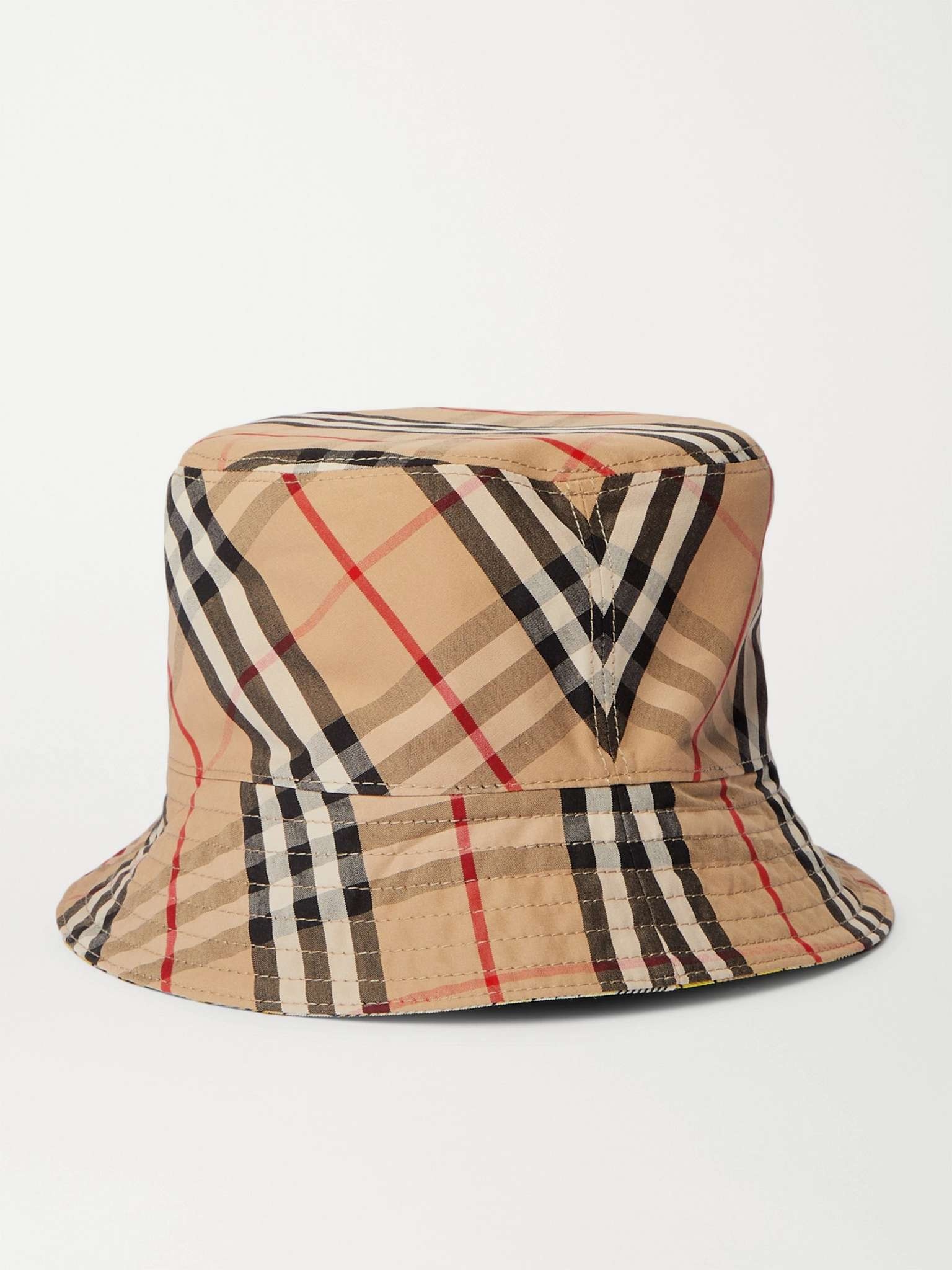 Checked Cotton-Canvas Bucket Hat - 5