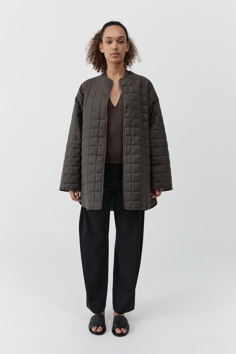 Wool Stitched Pillow Jacket - Mulch 7