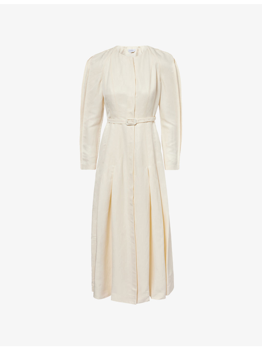Niles Pleated Linen And Silk Midi Dress - 1