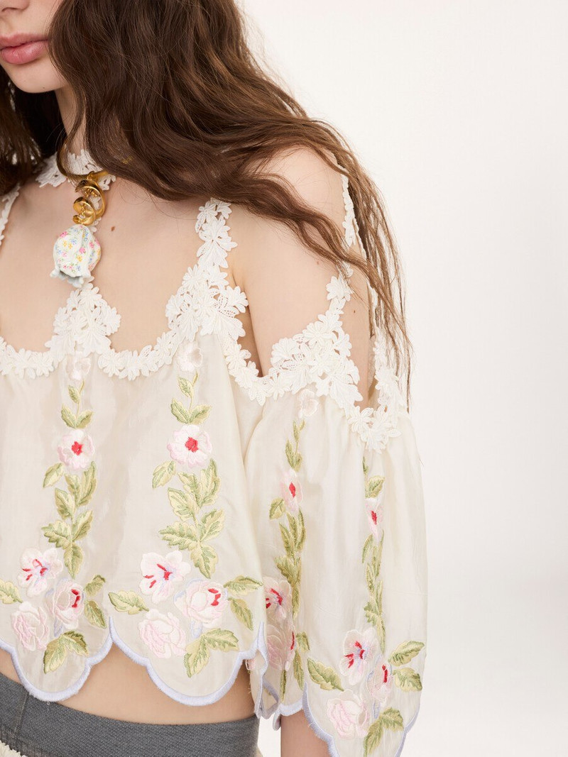 CUT-OUT CROPPED TOP IN TECHNICAL TAFFETA 5