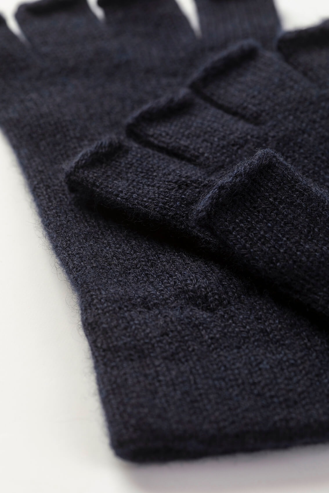 Fingerless Navy Cashmere Gloves - 2