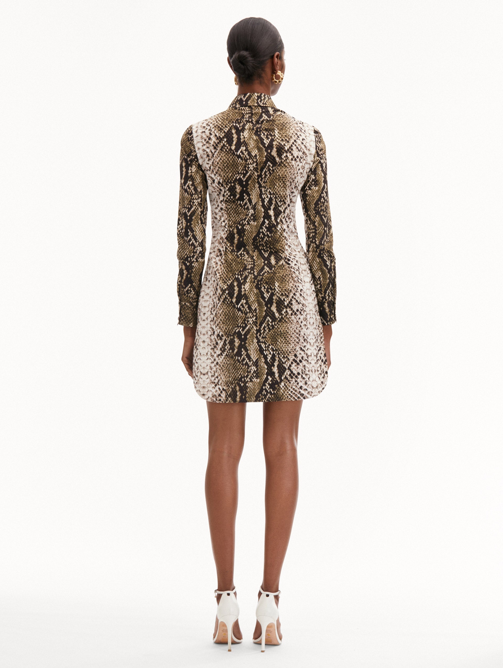 SNAKE COTTON POPLIN SHIRT DRESS - 3