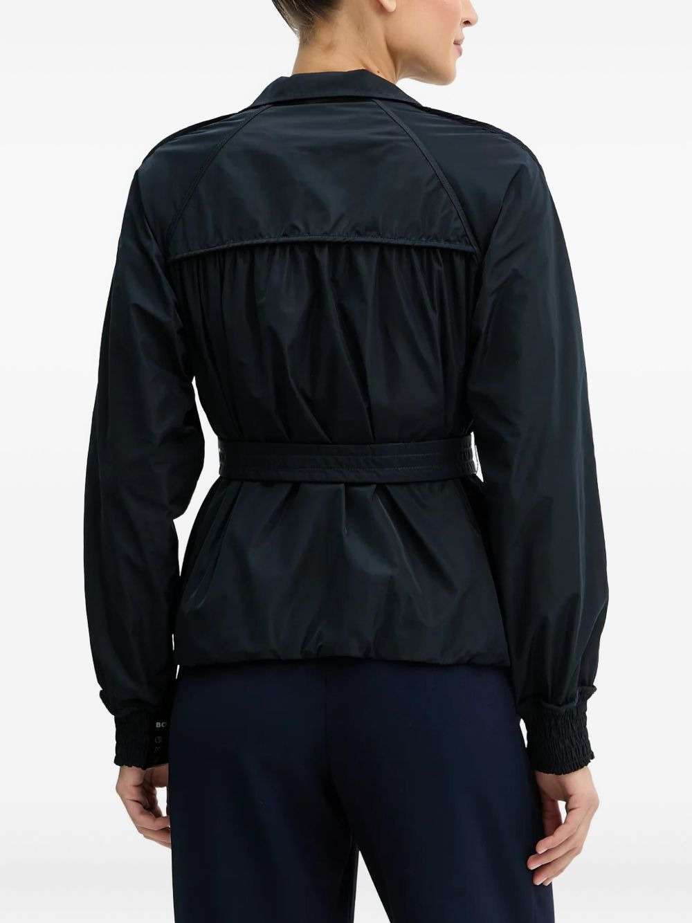 smocked-yoke belted jacket - 3