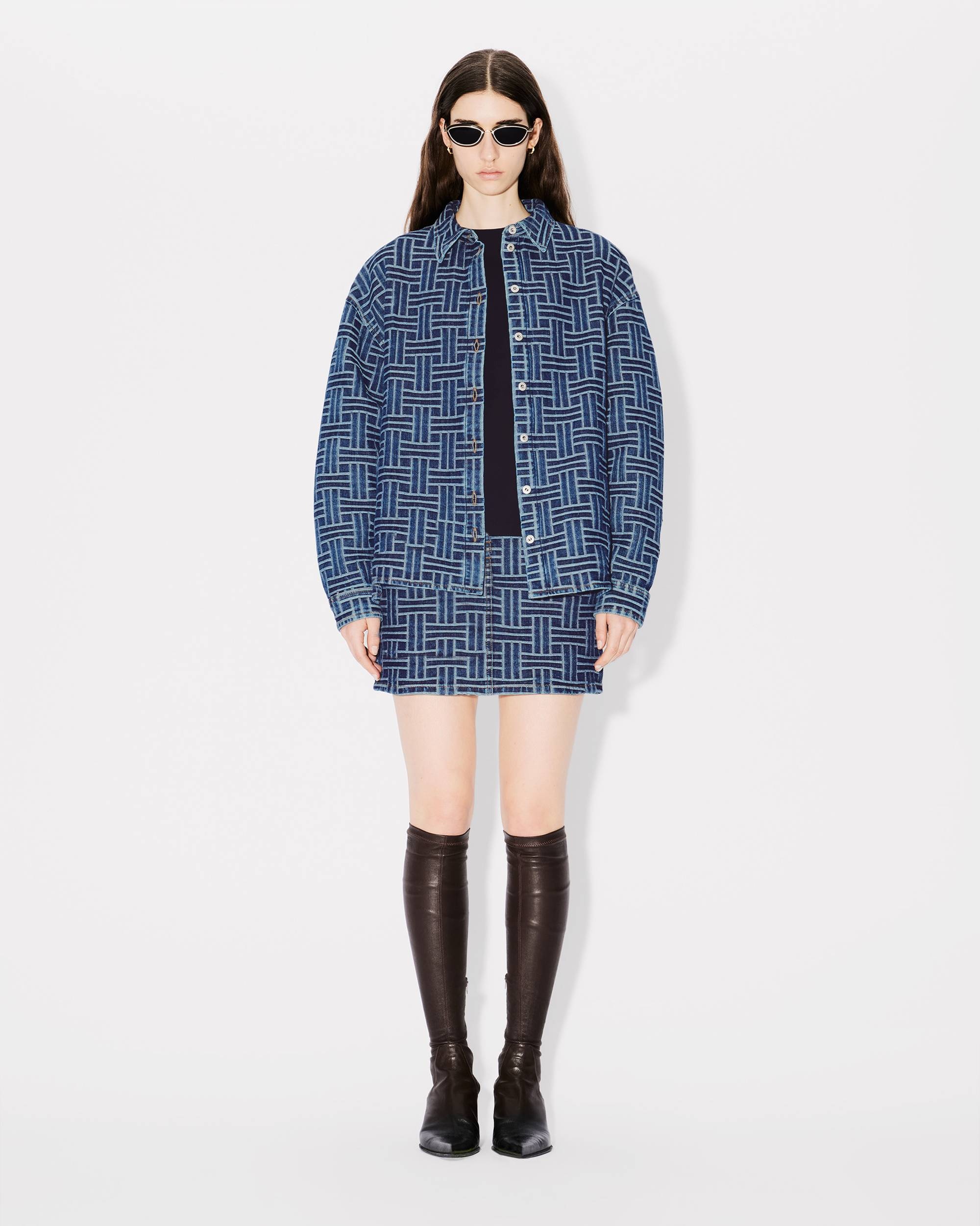'KENZO Weave' loose shirt in japanese denim - 5
