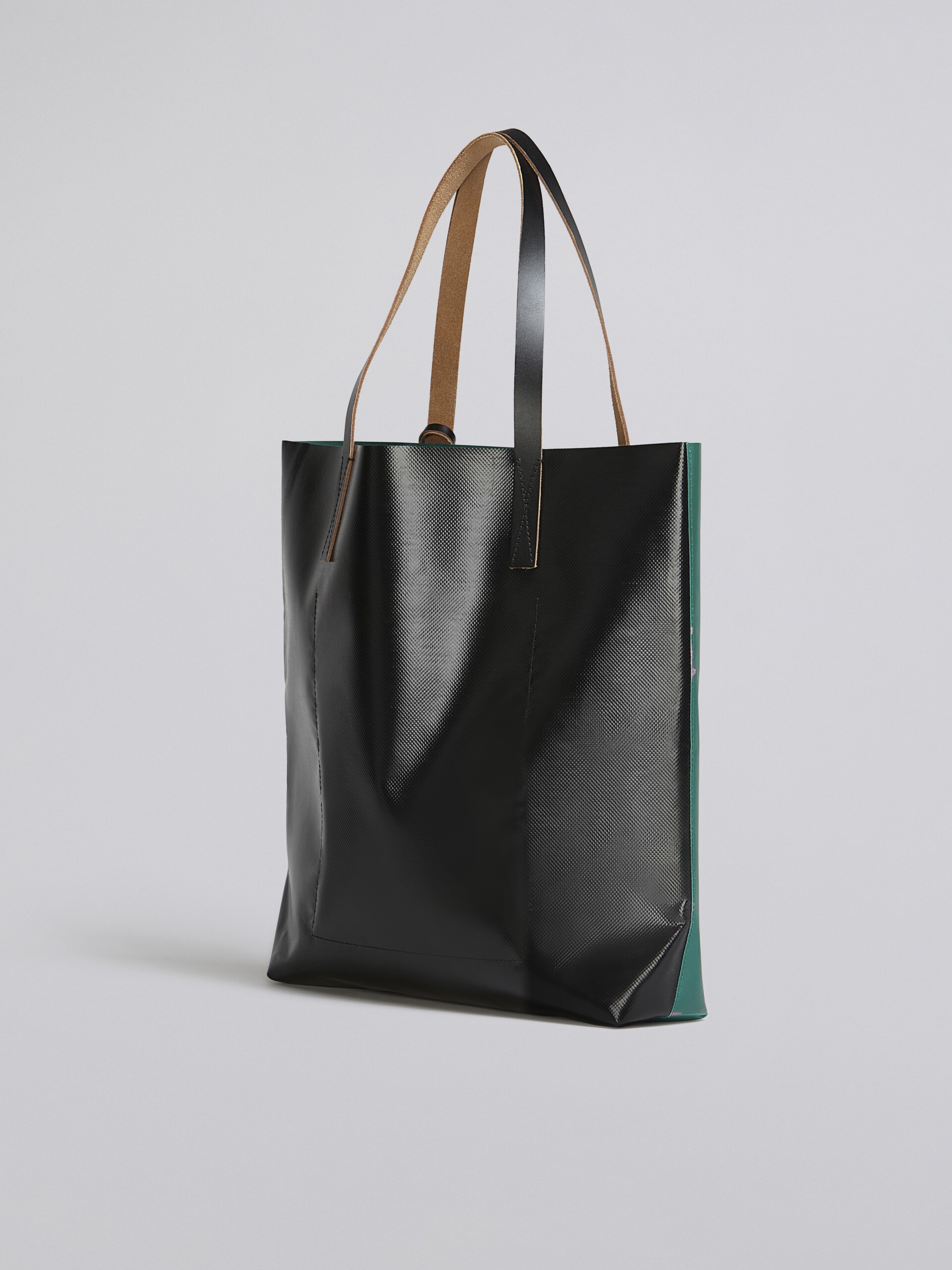 GREEN FADED ROSES PRINT PVC BAG - 3
