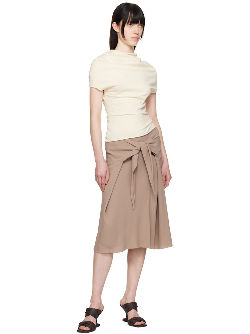 Rick Owens Taupe Hollywood Strutter Midi Skirt outlook