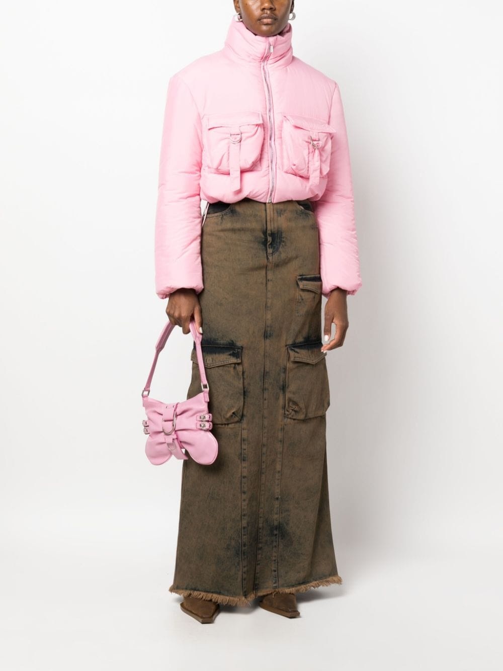 maxi denim cargo skirt - 2