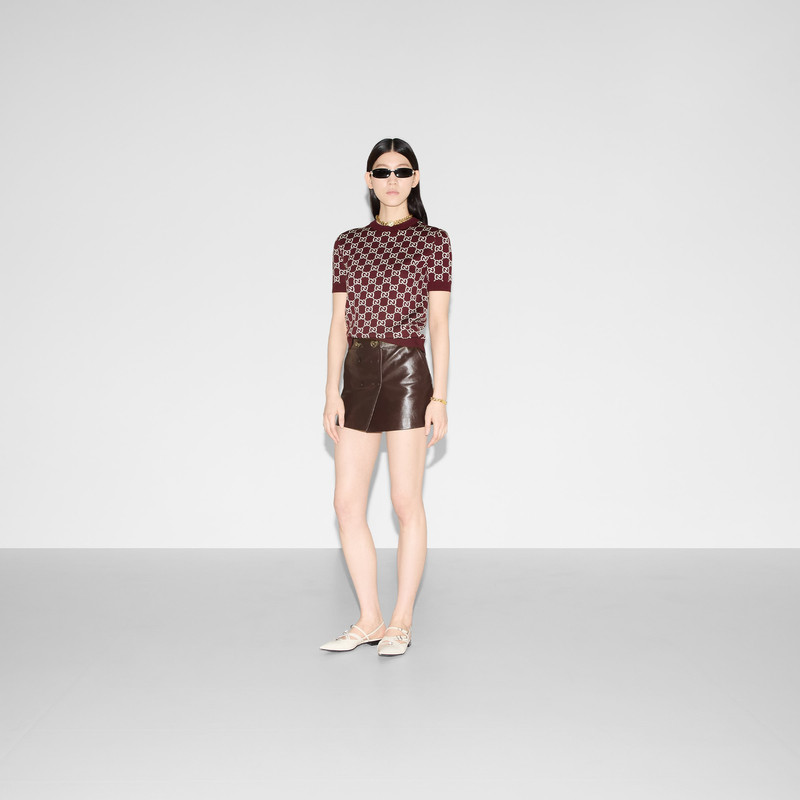 GUCCI Reversible GG wool jacquard top outlook