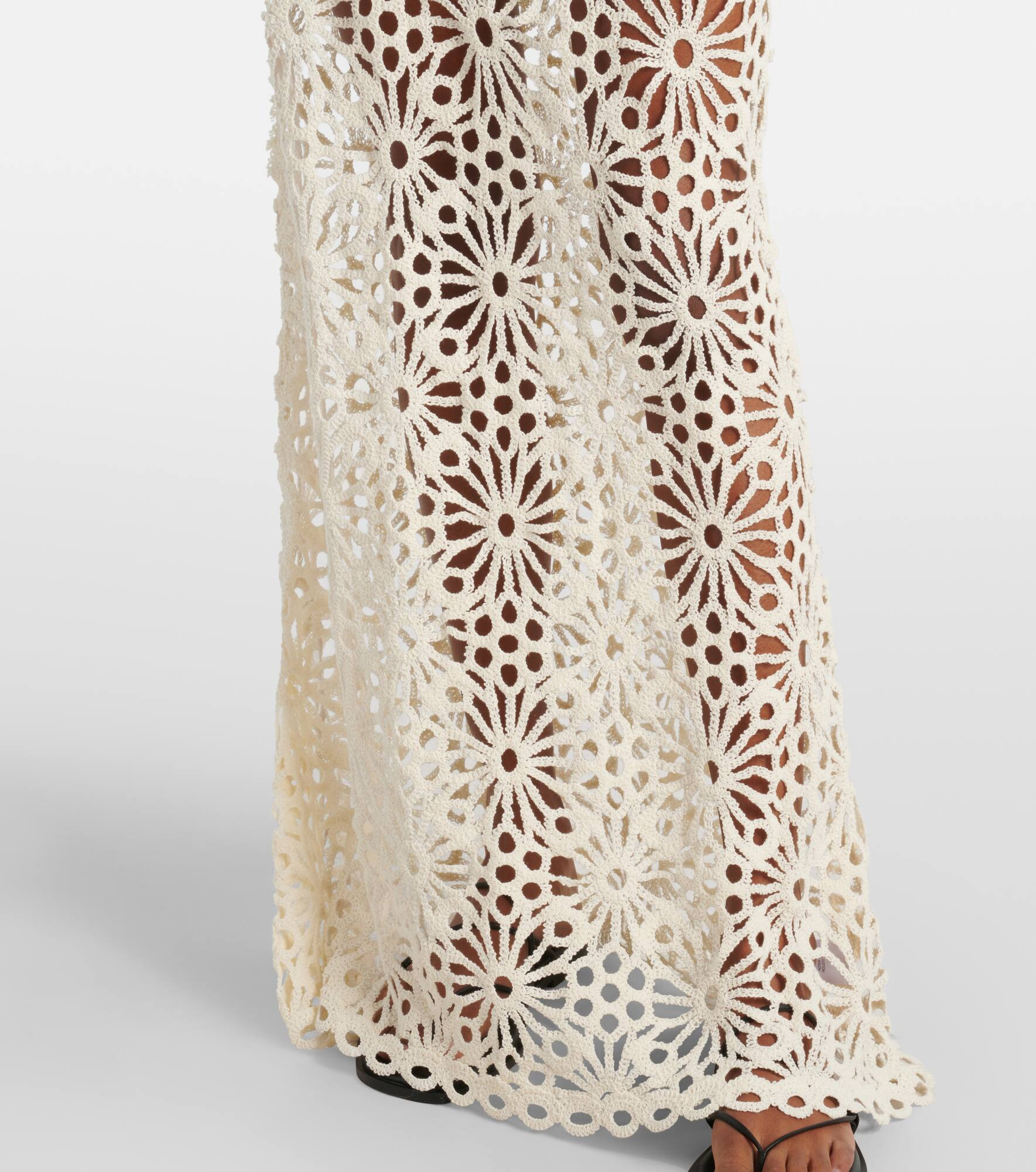 Obie crochet cotton and linen maxi dress - 5