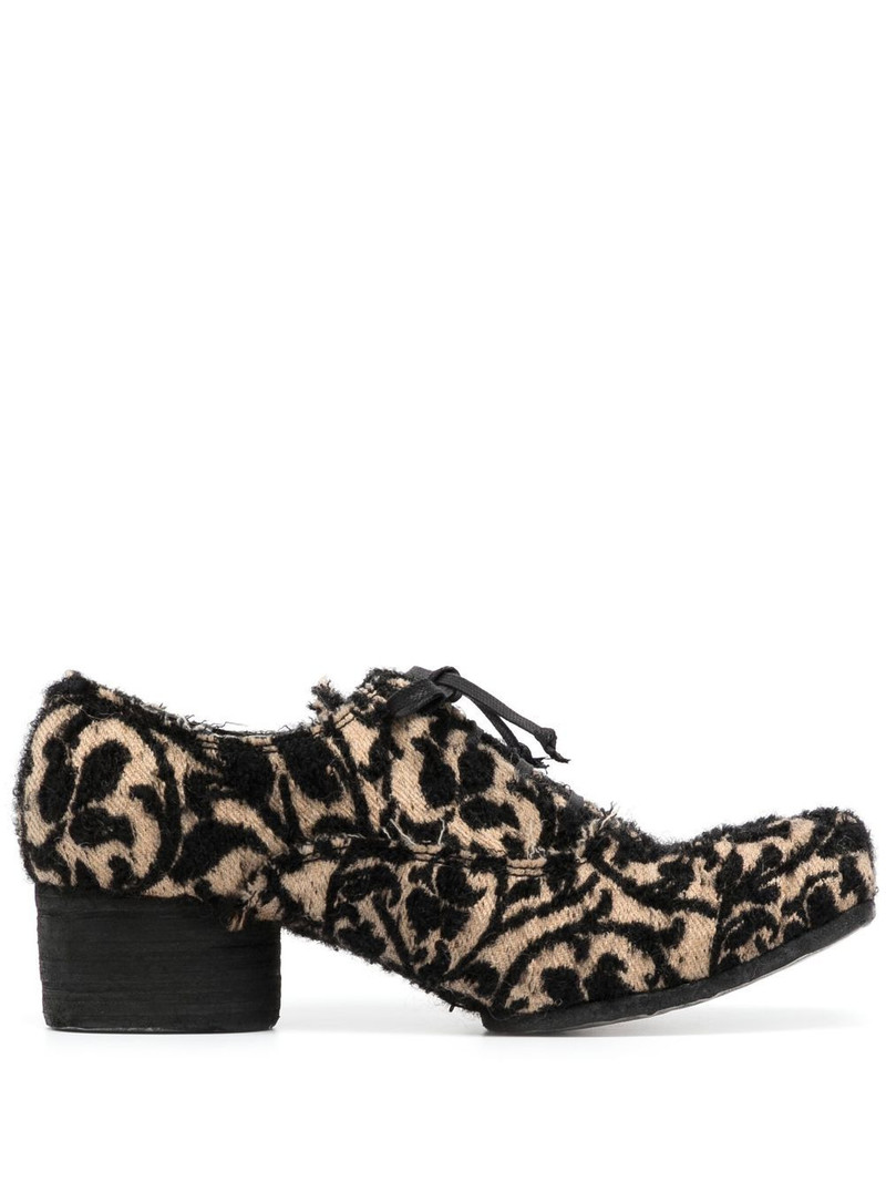 jacquard square-toe brogues 1