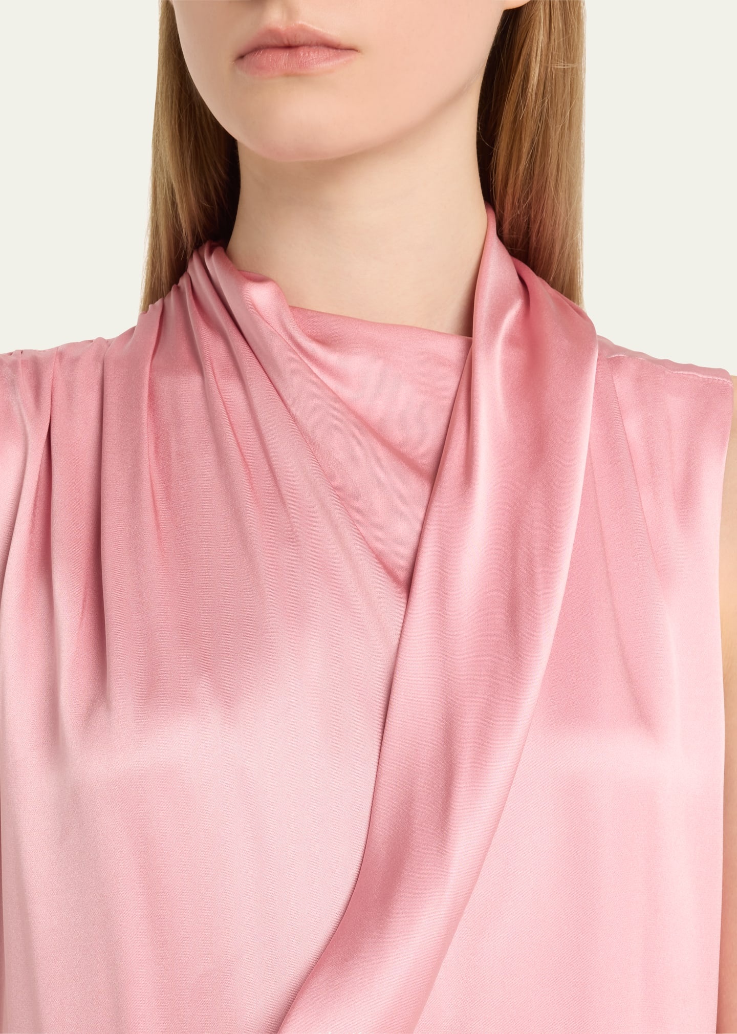 Draped Cowl-Neck Silk Gown - 5