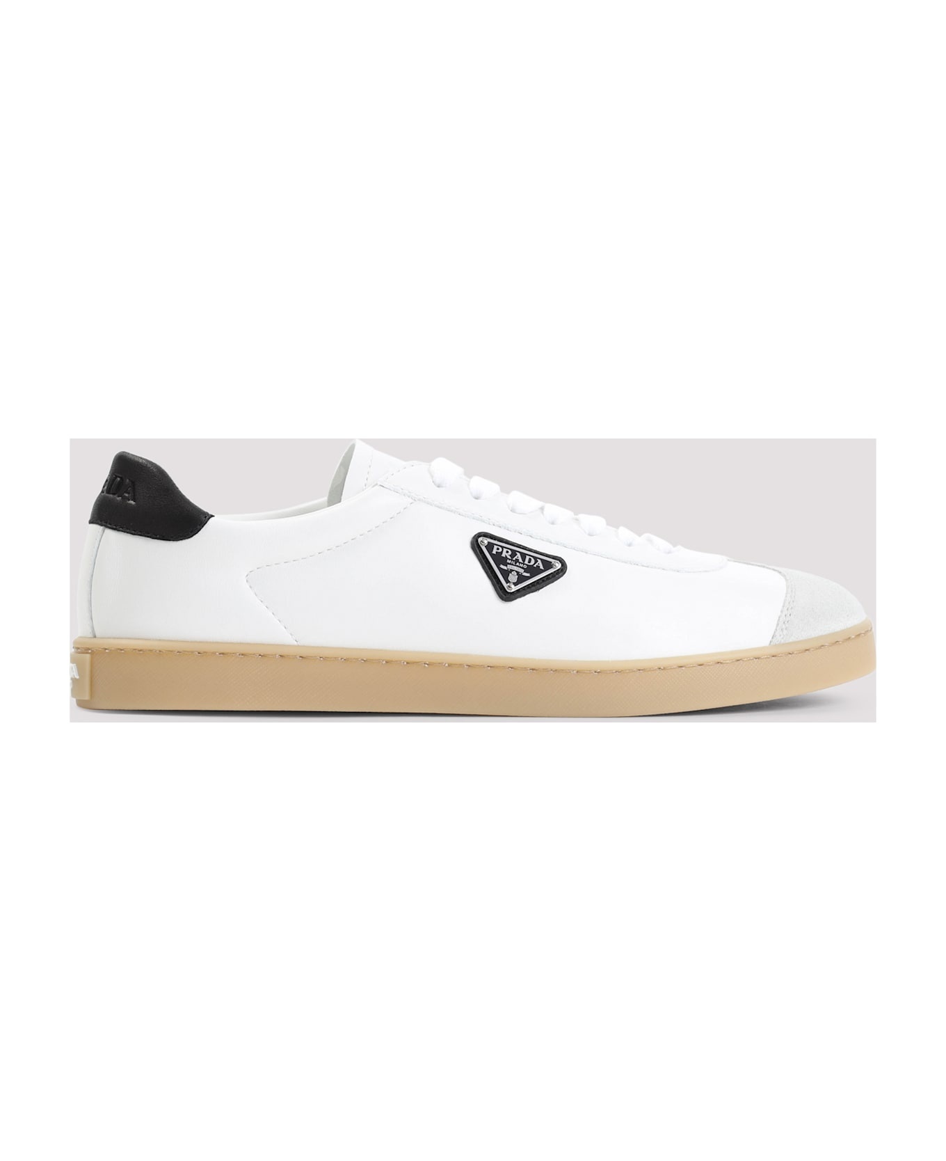 White Napa Leather Sneakers - 3