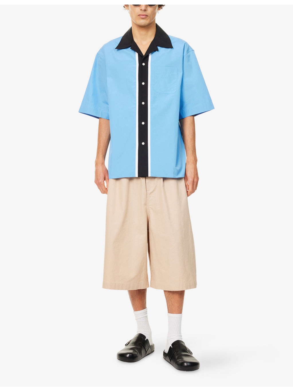 Graphic-Print Boxy-Fit Cotton Bowling Shirt - 2