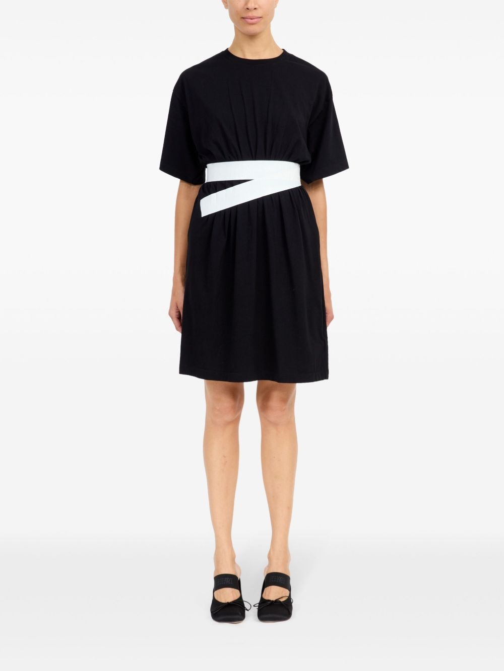 belted cotton T-shirt dress - 2