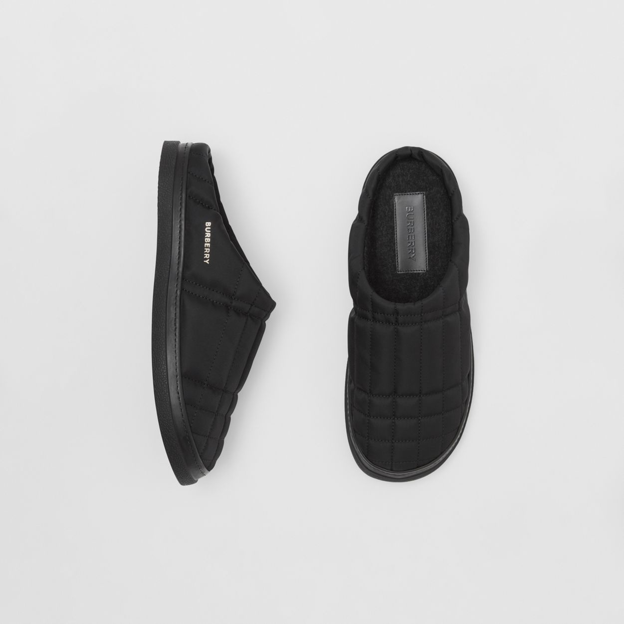 Logo Detail Quilted Nylon Slippers - 6