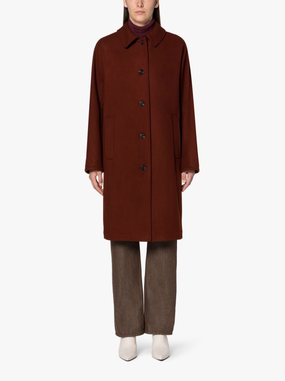 FAIRLIE BROWN WOOL COAT - 3