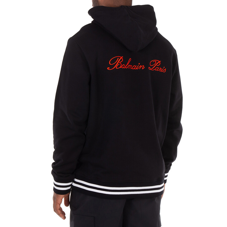 Balmain Signature-Embroidered Cotton Hoodie - 3