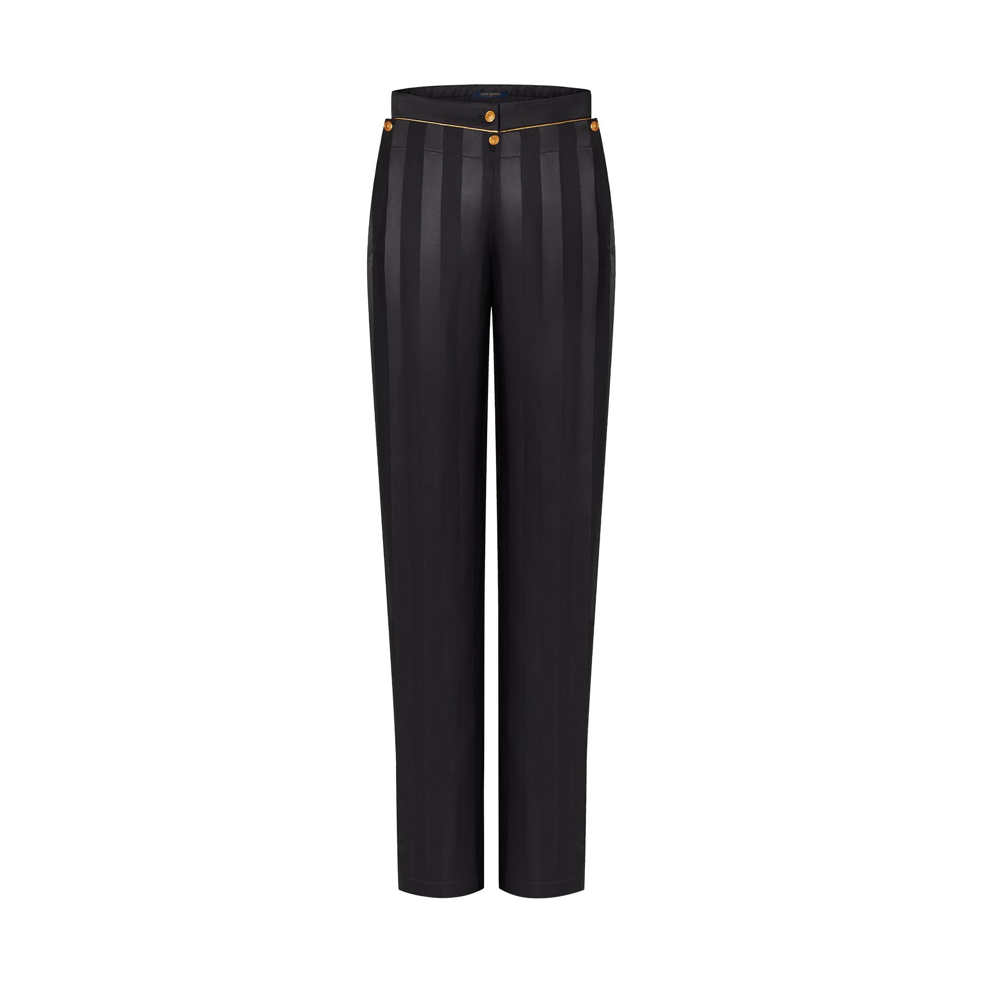Striped Satin Sailor Pants - 1