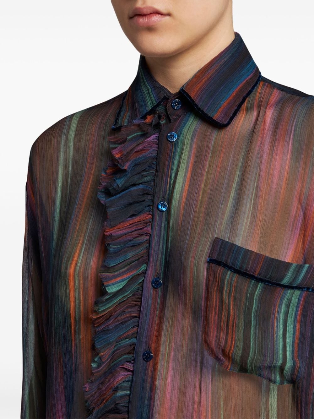 printed ruched shirt - 4