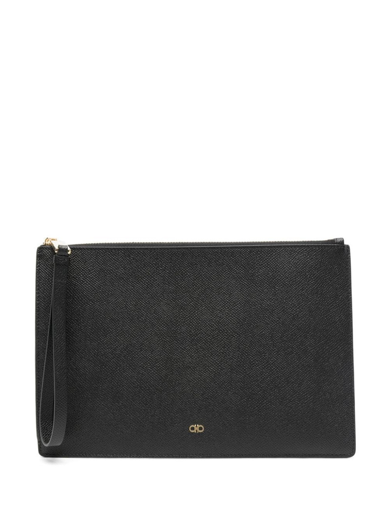 Gancini leather clutch bag 1