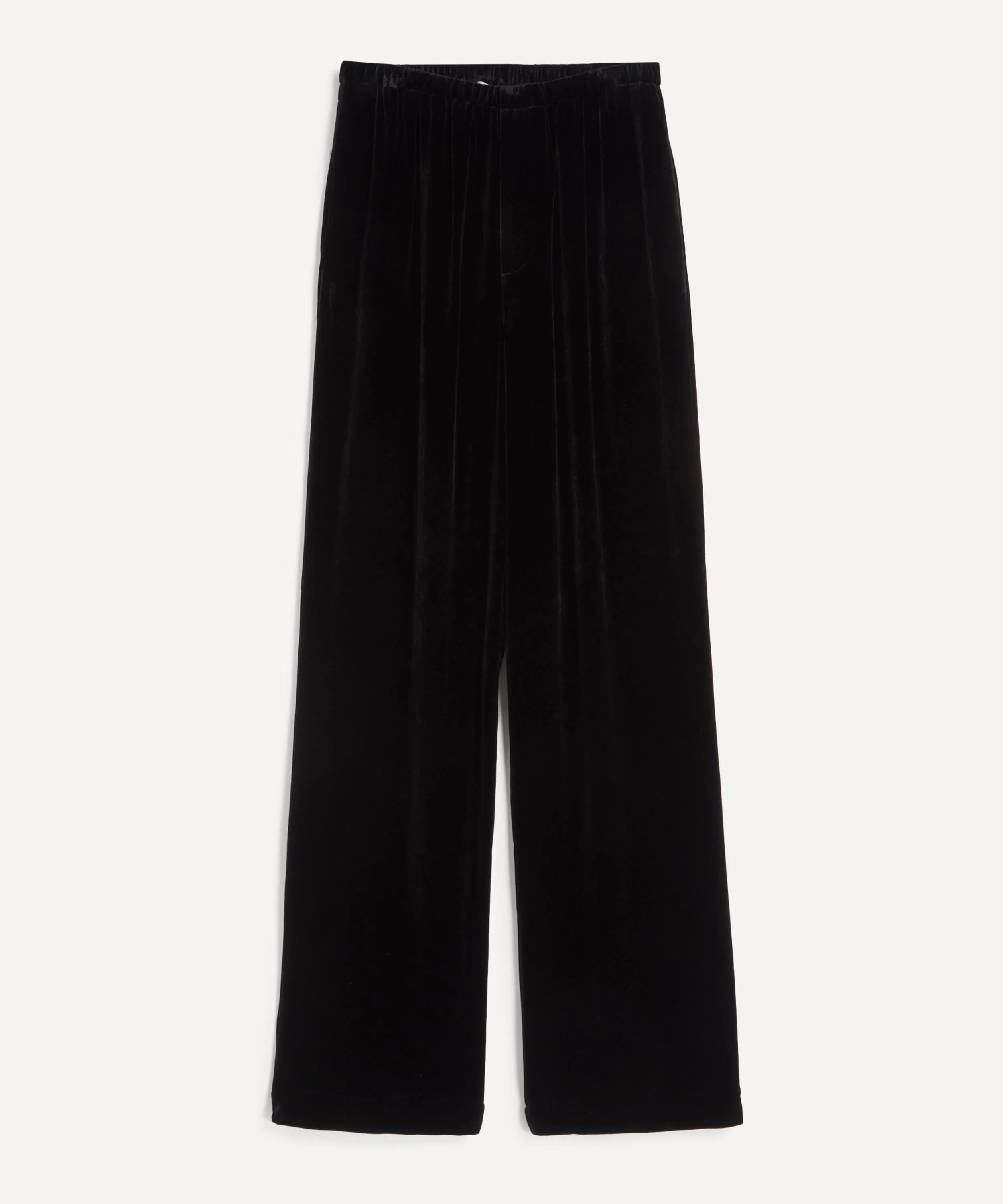 Black Velvet Relaxed Trousers - 1