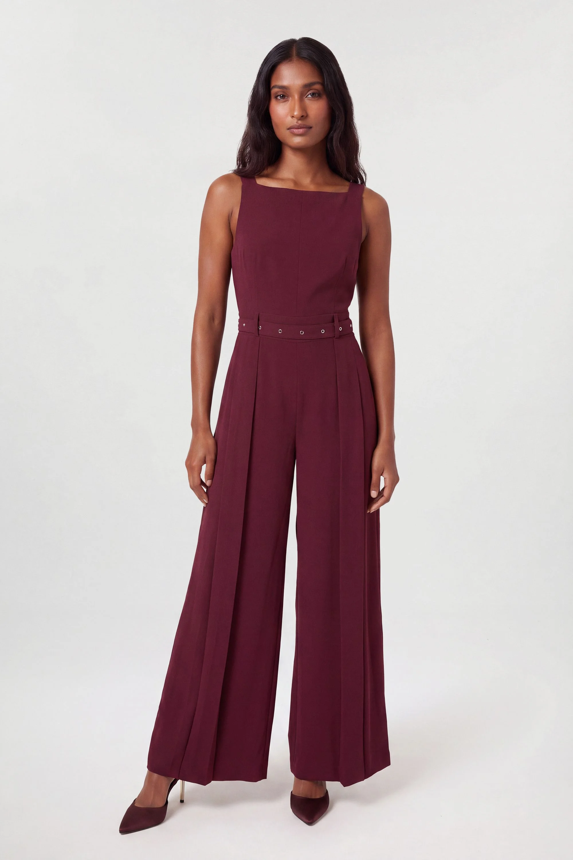 Tailored Crepe Pleated Kilt Jumpsuit - 1
