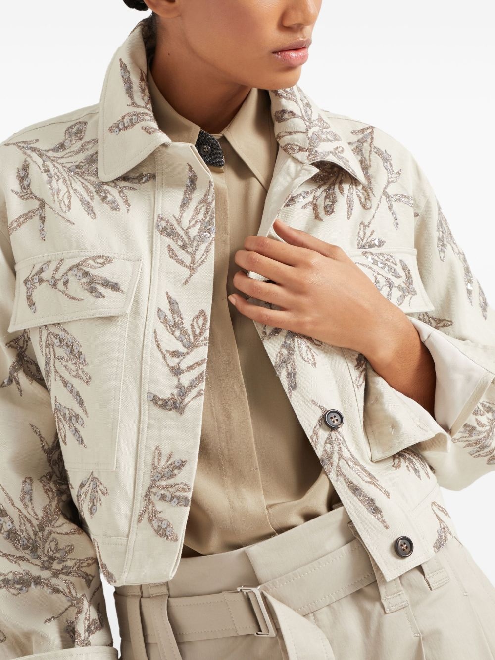 Herbarium-embroidered jacket - 6