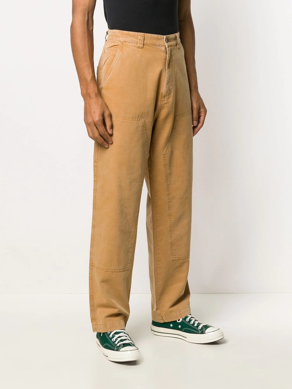 Washed Canvas Work straight-leg trousers  - 3