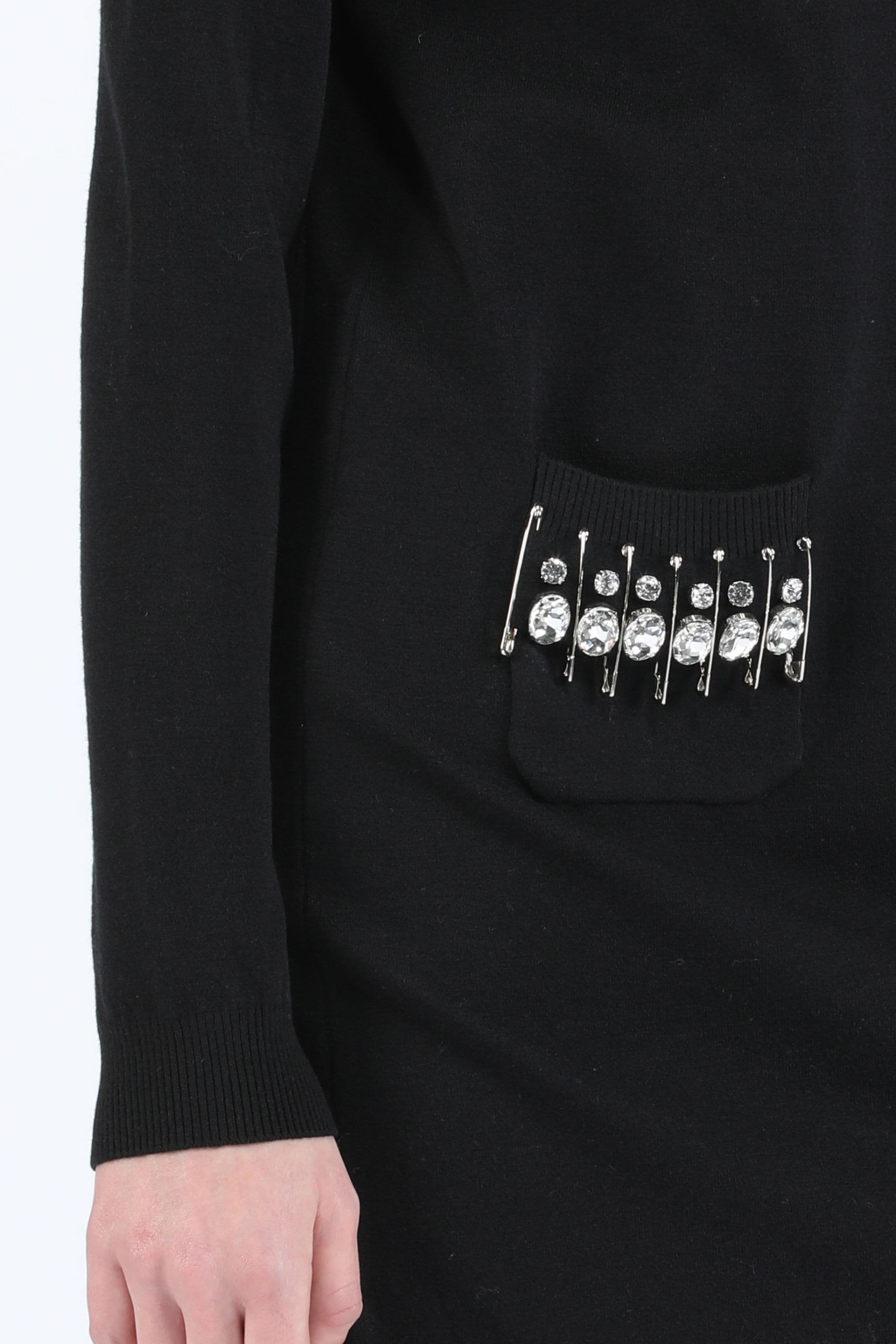CRYSTAL-EMBELLISHED KNIT MINI DRESS - 4