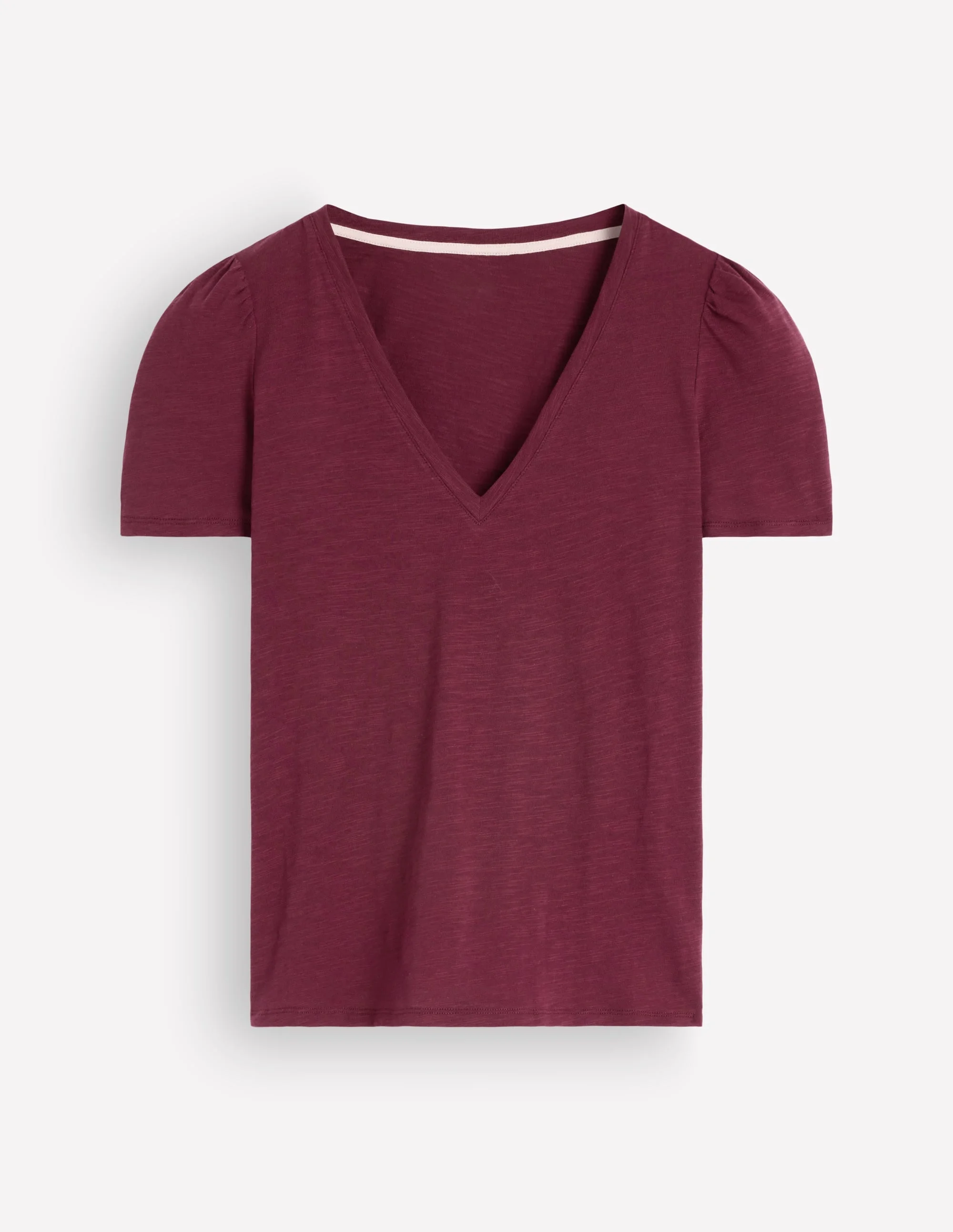 Sophie V-neck Slub T-shirt-Deep Wisteria - 1