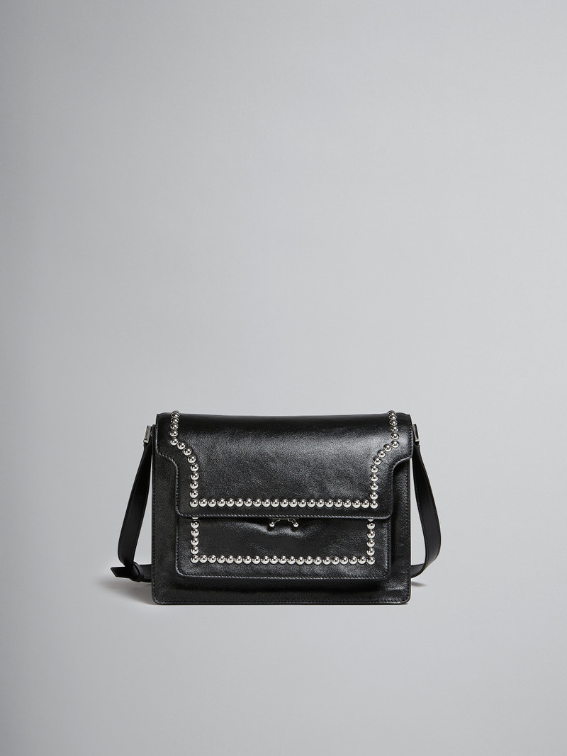 TRUNK SOFT LARGE BAG IN BLACK LEATHER WITH STUDS 1