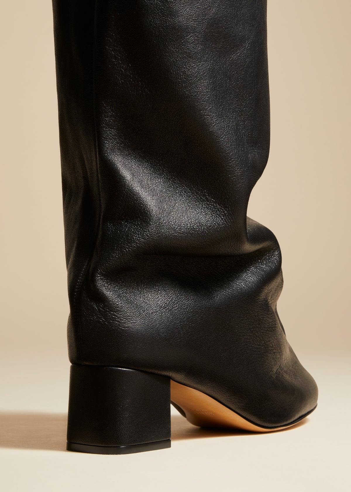 The Bowe Over-the-Knee Boot in Black Leather - 3