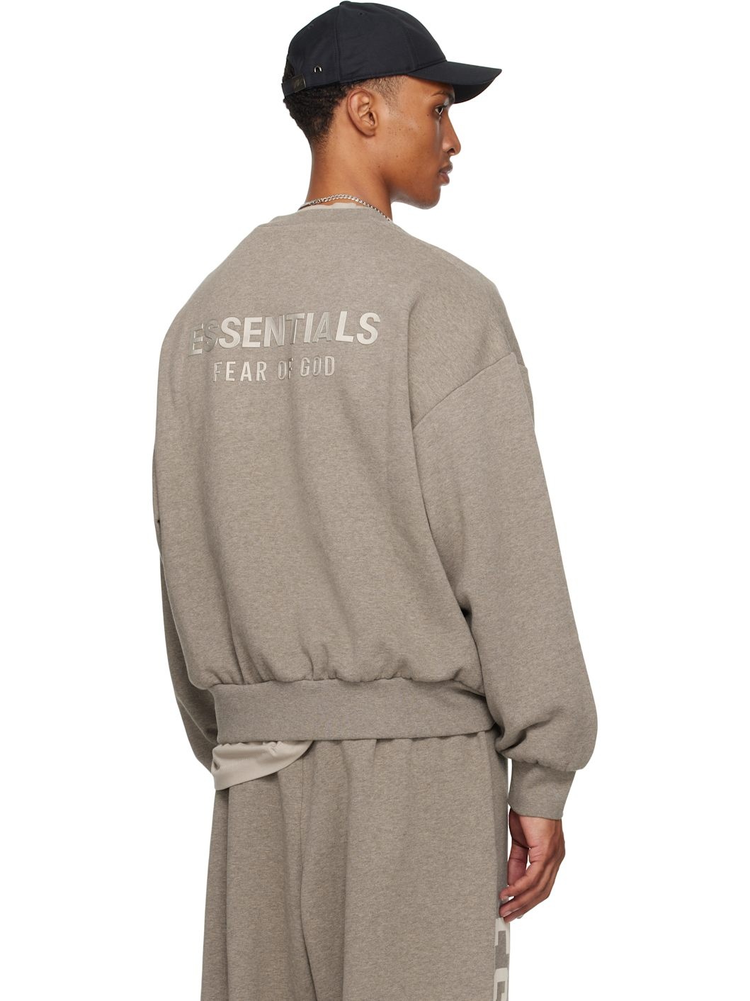 Brown Classic Fit Fleece Crewneck Sweatshirt - 3
