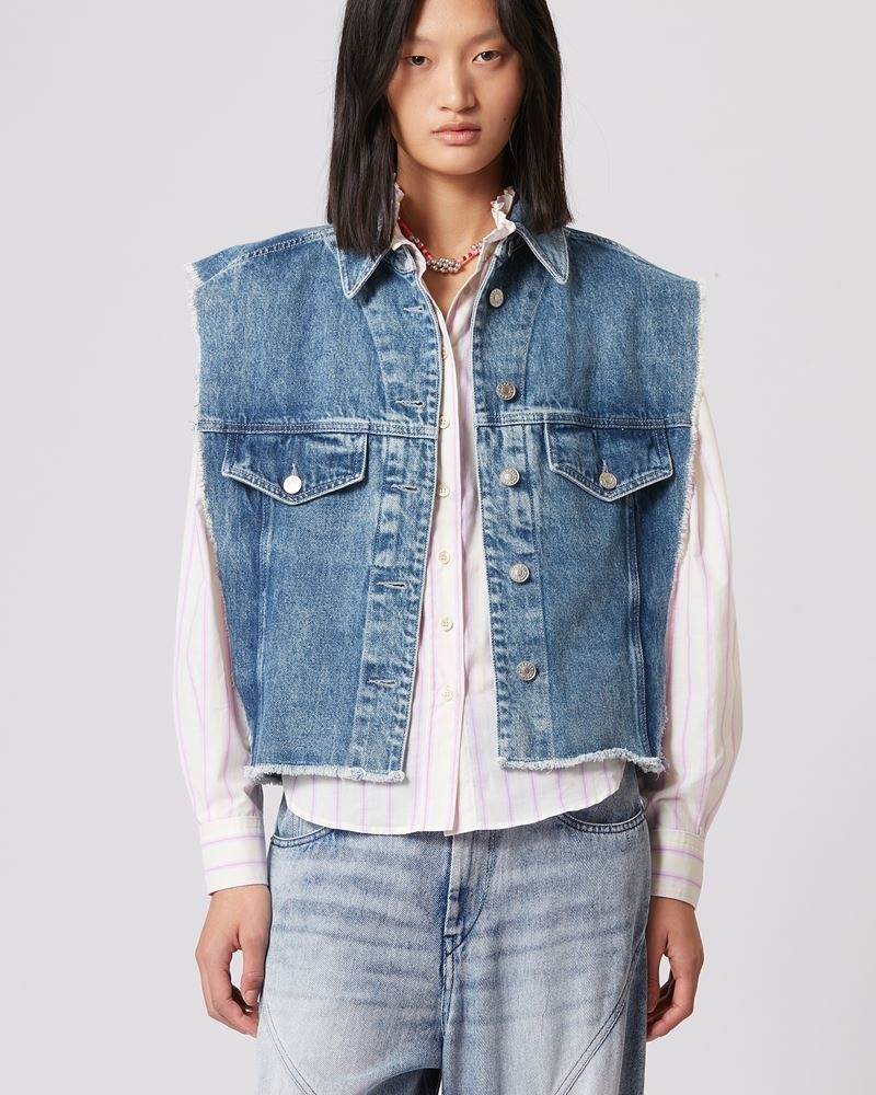 TYRA SLEEVELESS DENIM JACKET - 4