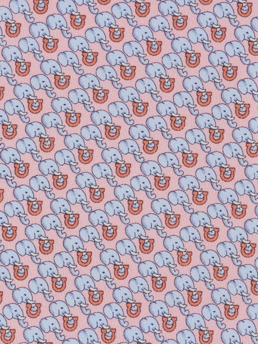elephant-print silk tie - 3