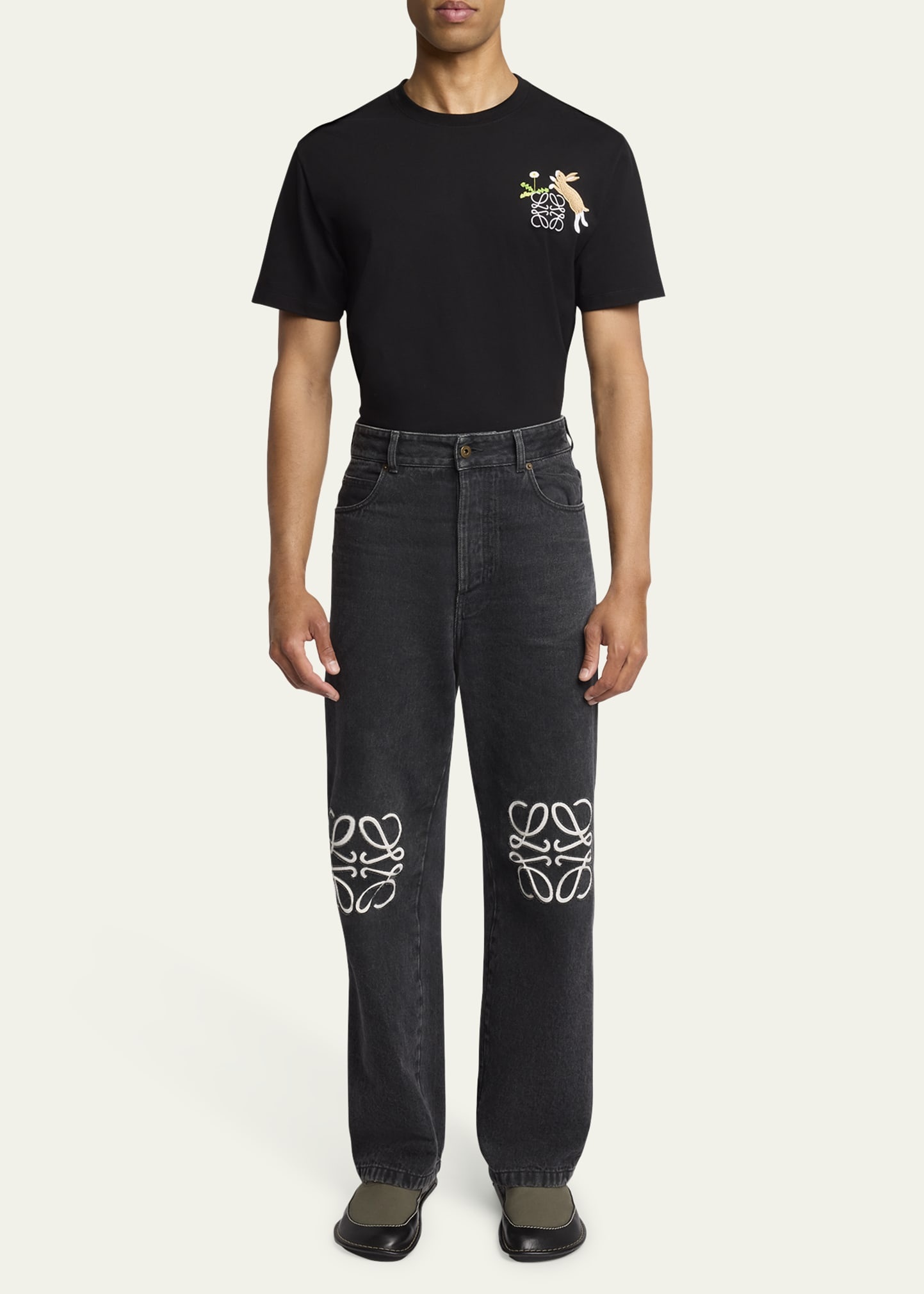 Men's Anagram Baggy Jeans - 2