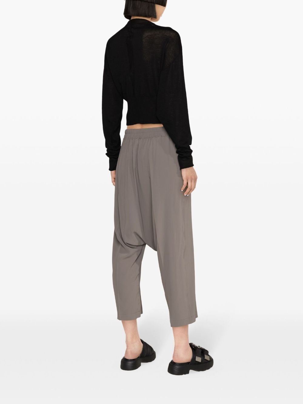 drop-crotch cropped trousers - 3
