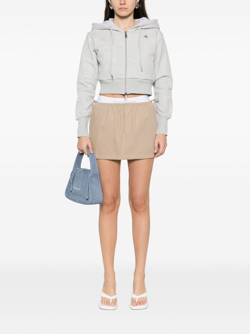 Alexander Wang logo-waistband mini skirt outlook