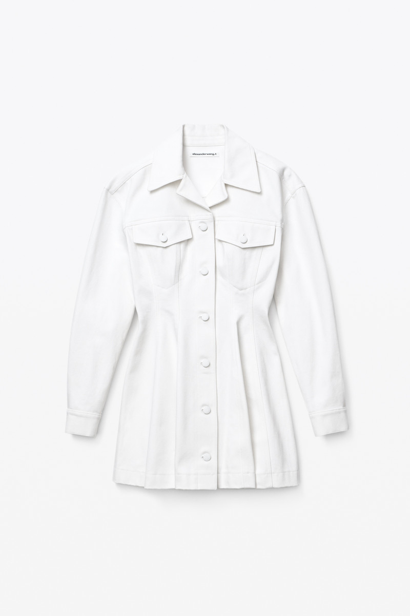 FIT AND FLARE JACKET DRESS IN DENIM 1