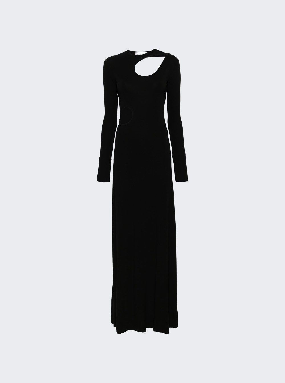 Cut-out Jersey Floor Length Dress Black - 1