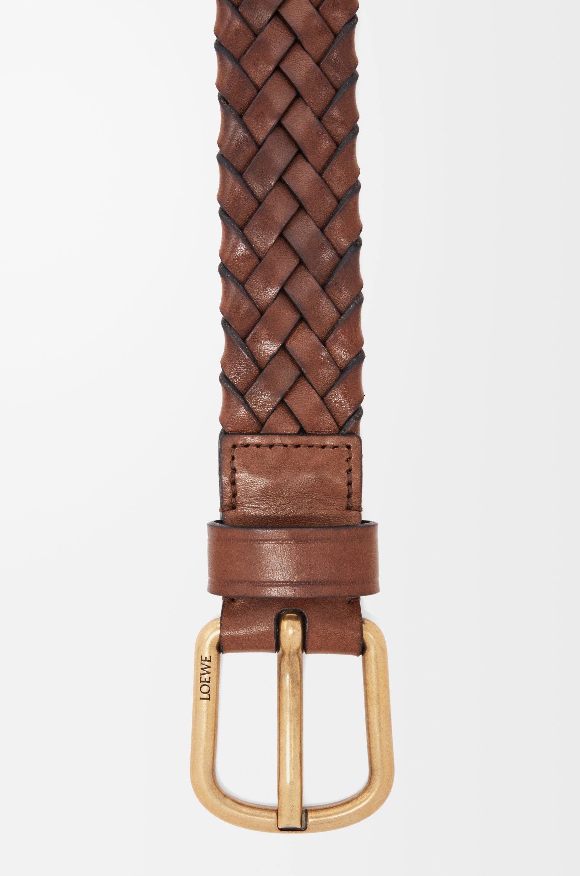 Chunky woven belt in vegetable-tanned calfskin - 2