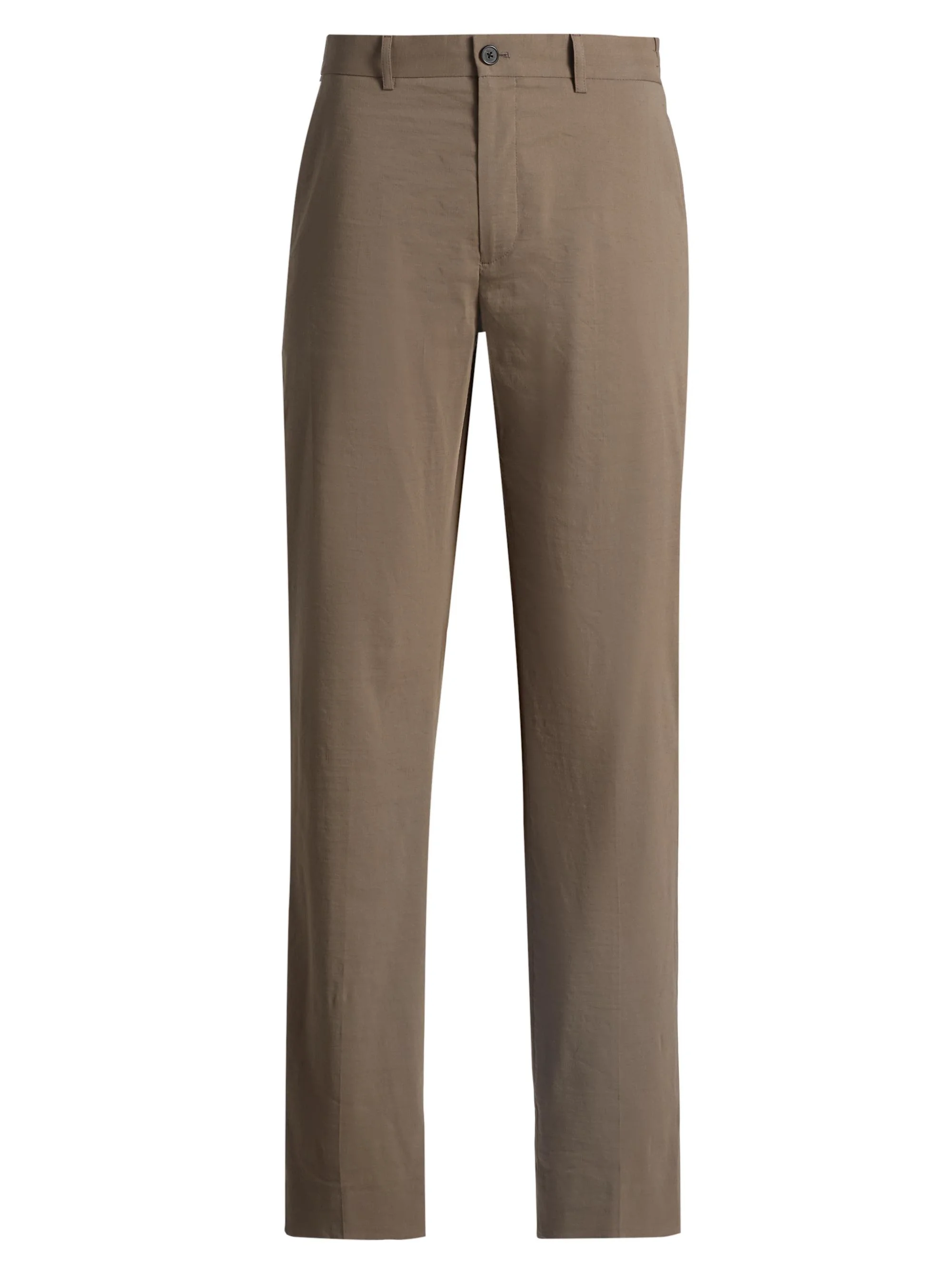 Men's Solid Linen-Blend Pants - Morel - 1