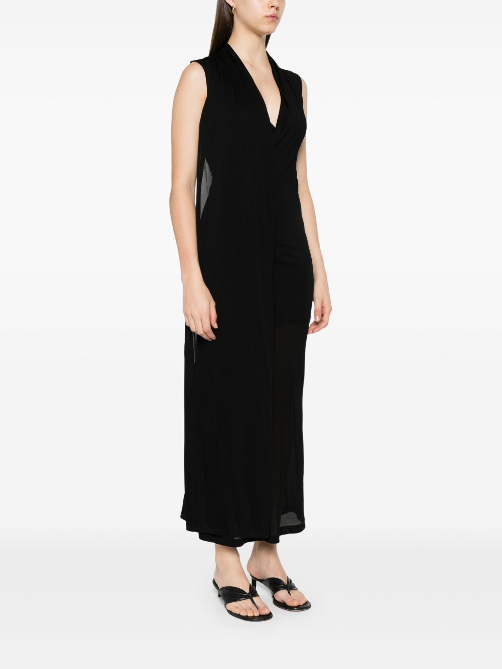 overlapped scarf dress - 3