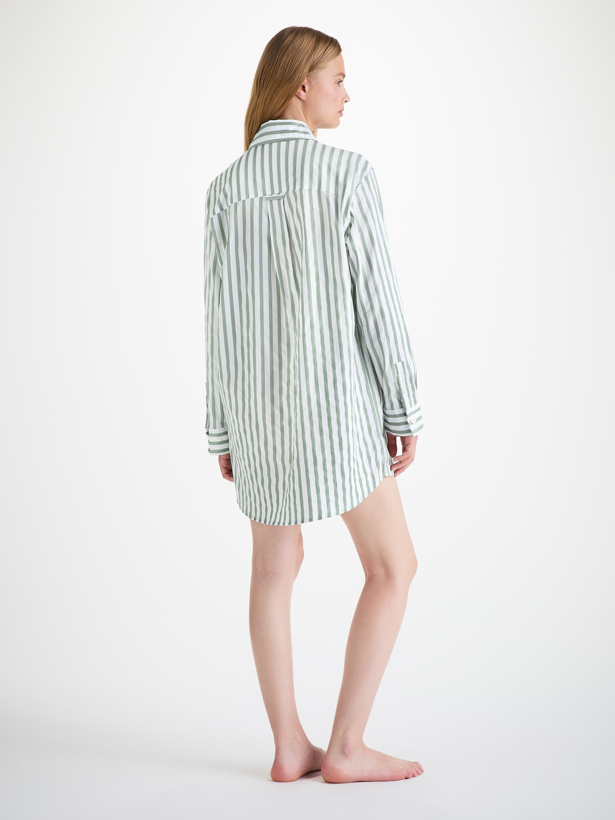 Women's Nightshirt Capri 24 Cotton Batiste Green - 4