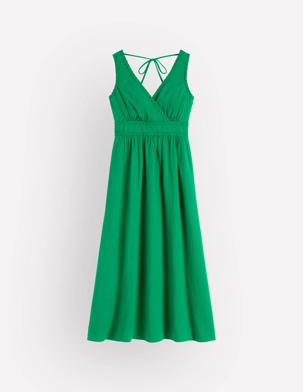 Lorna Trim Double Cloth Dress-Rich Emerald - 1