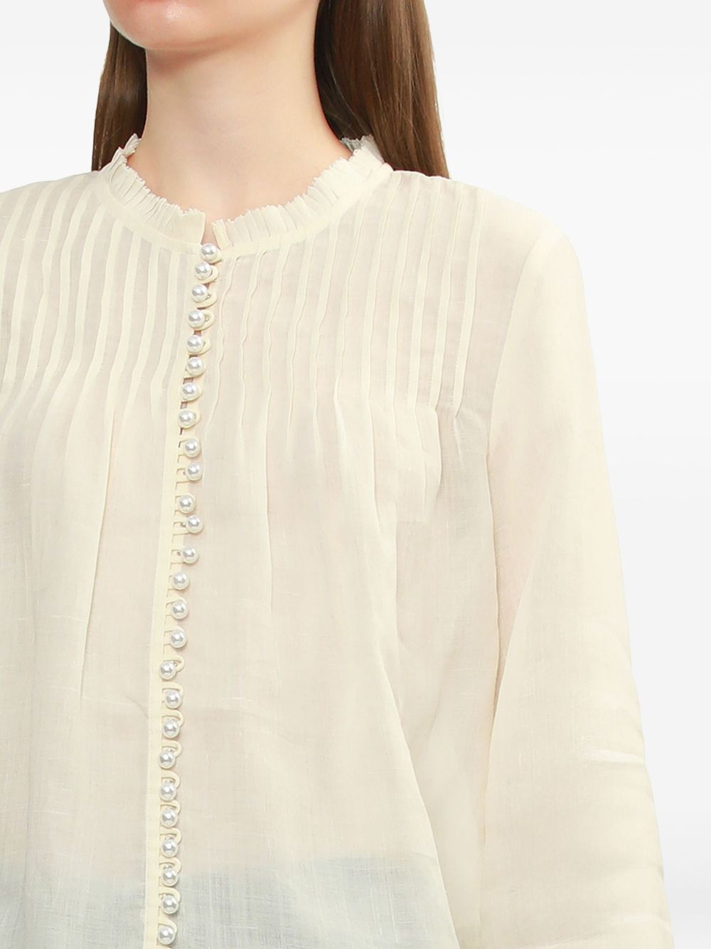 pearl-embellished blouse - 5